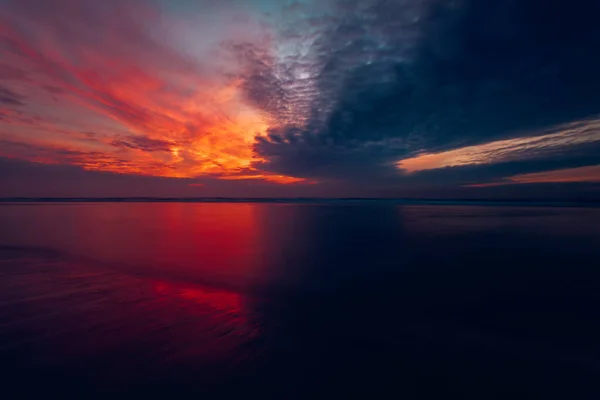 Belo Pôr Sol Costa Mar Báltico Lituânia — Fotografia de Stock