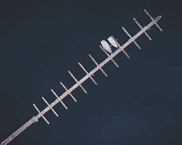 Egy Légi Felvétel Egy Tengeri Kikötőről — Stock Fotó