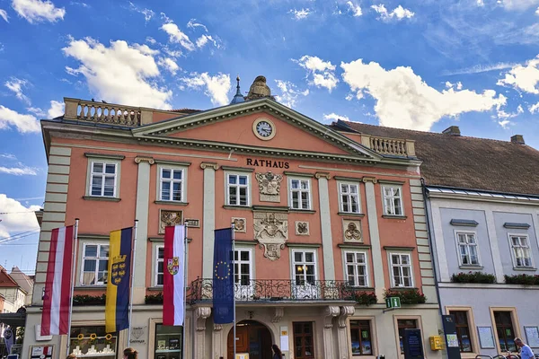 Vista Fachada Principal Del Antiguo Ayuntamiento Histórico Centro Ciudad Wiener — Foto de Stock