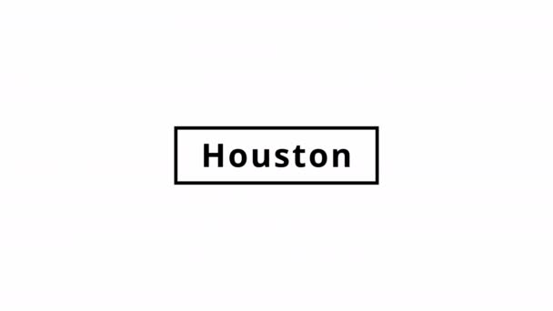Animationsfilm Der Stadt Houston Mit Weißem Hintergrund — Stockvideo