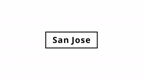 San Jose Cidade Imagens Animadas Fundo Branco — Vídeo de Stock