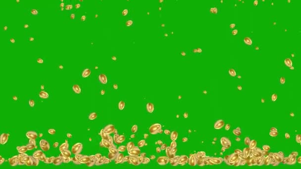 Falling Green Leaves Background Rendering — Stock Video