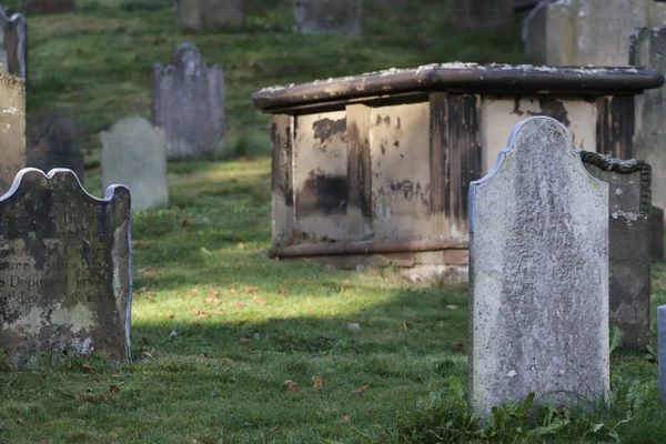 Uma Vista Livre Lápides Antigas Cemitério Halifax Alemanha — Fotografia de Stock