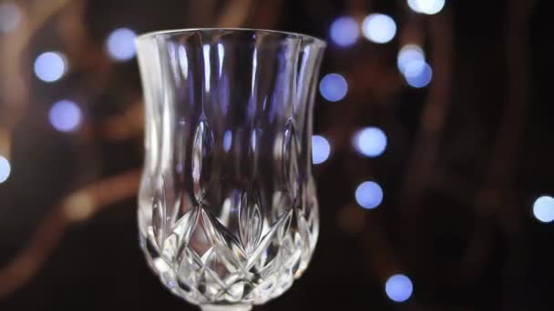 Glas Champagner Auf Der Theke — Stockvideo