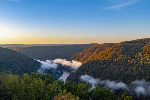 Cielo Azzurro Sulle Montagne Della Virginia Occidentale Autunno — Foto Stock