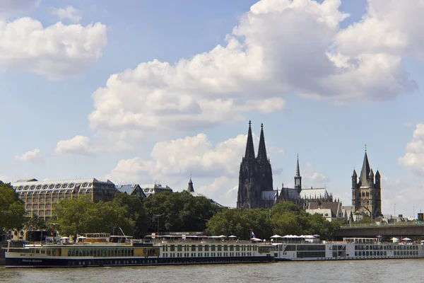 Cologne Németország 2016 Július Gyönyörű Kép Régi Kölni Katedrálisról Rajna — Stock Fotó