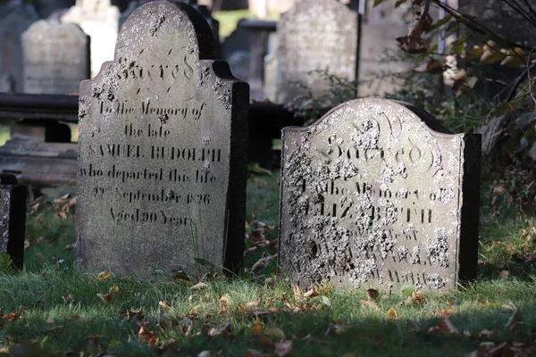 Veduta Esterna Vecchie Lapidi Cimitero Halifax Germania — Foto Stock