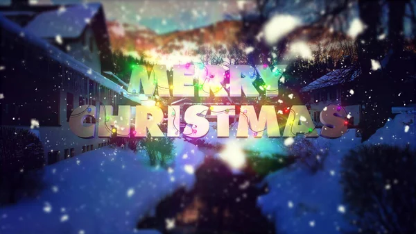 Ein Glühend Schneebedecktes Frohe Weihnachten Plakat — Stockfoto