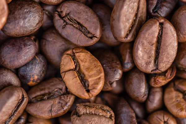 芳香族アラビカコーヒー豆のクローズアップショット — ストック写真