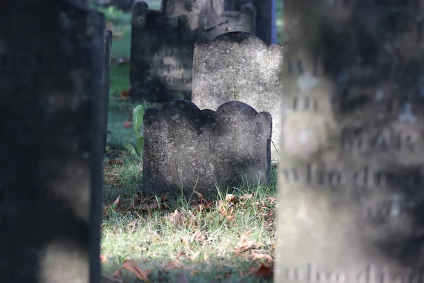 Vue Extérieure Vieilles Pierres Tombales Dans Cimetière Halifax Allemagne — Photo