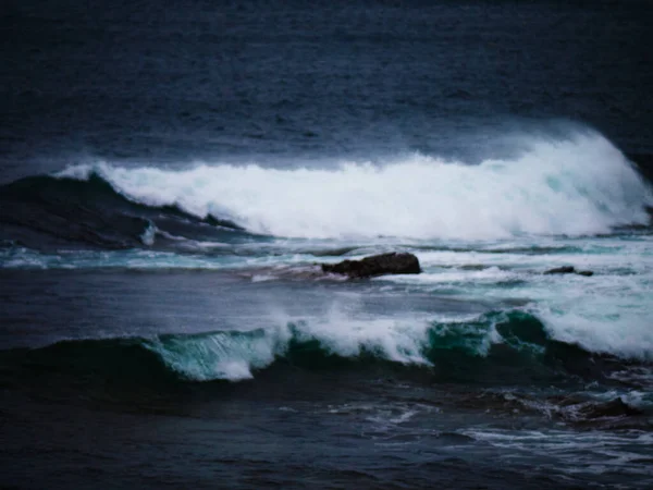 Pobřeží Moře Zamračený Den — Stock fotografie
