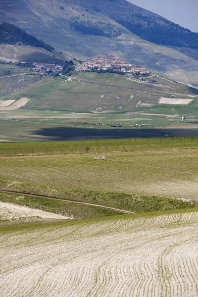 Piękny Krajobraz Wielkiej Równiny Castelluccio Marche Włochy — Zdjęcie stockowe