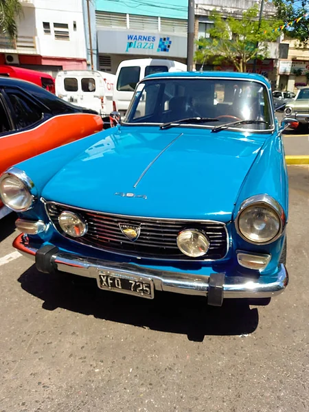 Буэнос Айрес Аргентина Ноя 2021 Синий Седан Peugeot 404 Популярный — стоковое фото