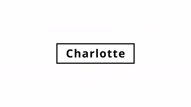Ciudad Charlotte Imágenes Animadas Fondo Blanco — Vídeo de stock