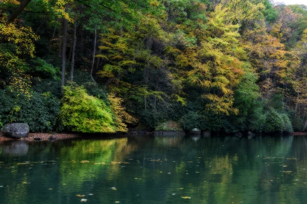 Estanque Lago Tranquilo Virginia Occidental Otoño — Foto de Stock