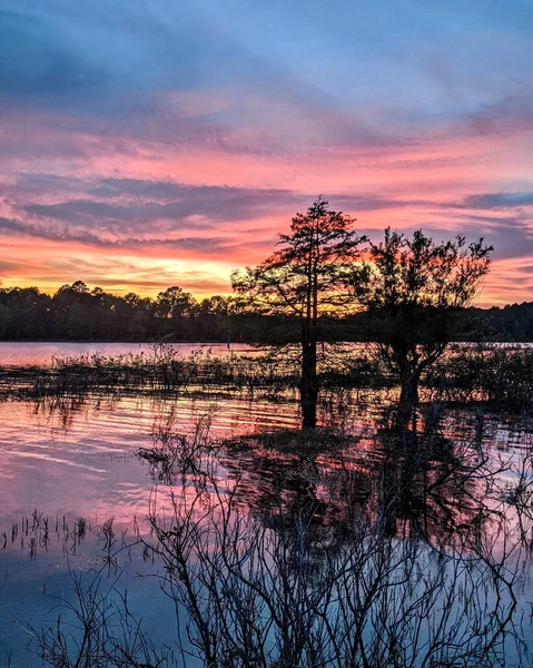 Uma Bela Foto Uma Paisagem Marinha Noite Durante Pôr Sol — Fotografia de Stock