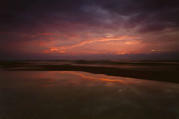Uma Paisagem Natural Pôr Sol Mar Báltico Lituânia — Fotografia de Stock