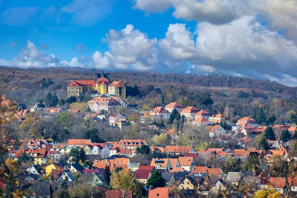 Fantastisk Utsikt Över Slottet Och Staden Ballenstedt Sachsen Anhalt — Stockfoto