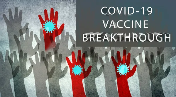 Vakcina Áttörés Angol Nyelv Kovid Oltás Karok Vírussal Fertőzött Világjárvány — Stock Fotó