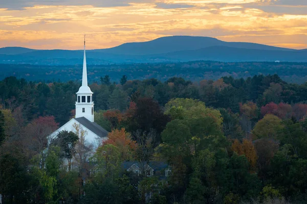 Uma Bela Paisagem Stowe Vermont — Fotografia de Stock