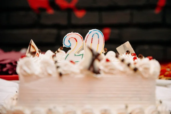 Closeup Shot Birthday Cake — Stock Photo, Image