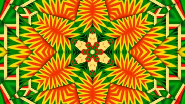 Abstract Ethnic Authentic Symmetric Pattern Ornamental Decorative Kaleidoscope Movement Geometric — Stock Video