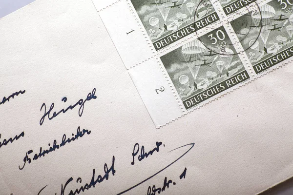 Hinterzarten Németország 2016 Október Történelmi Levéllevél Postai Bélyegzővel Címmel — Stock Fotó