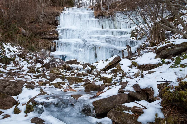 Célèbre Cascade Gelée Tupavica Stara Planina Dessus Vieille Montagne Serbie — Photo