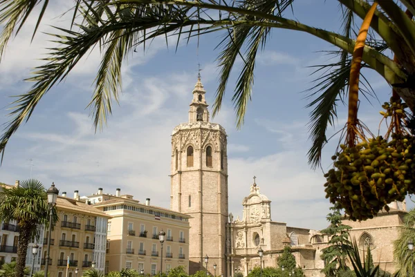 Piazza Principale Cattedrale Valencia Spagna — Foto Stock