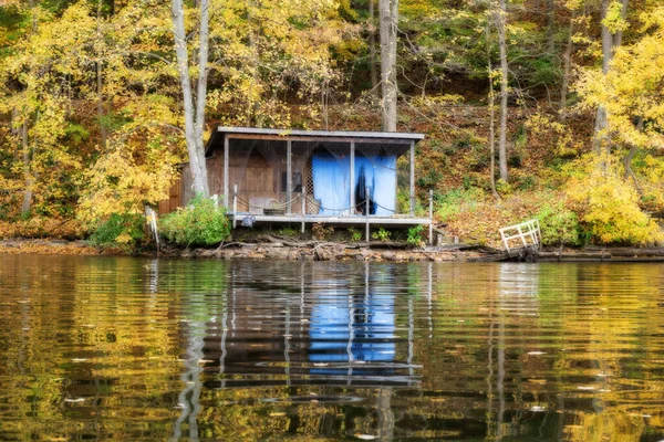 Uma Lagoa Calma Lago West Virginia Outono — Fotografia de Stock