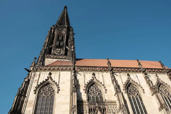 Igreja Lambert Sob Luz Sol Céu Azul Munster Alemanha — Fotografia de Stock