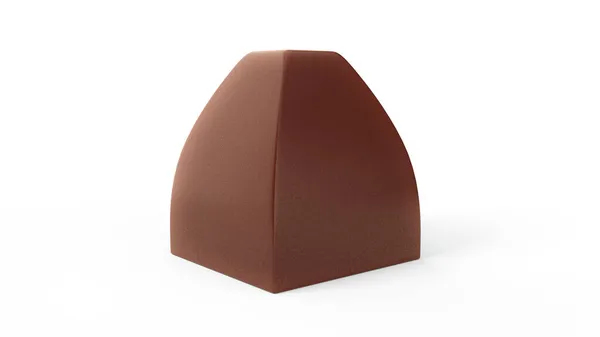 Una Forma Piramidal Chocolate Caramelo Aislado Sobre Fondo Blanco —  Fotos de Stock