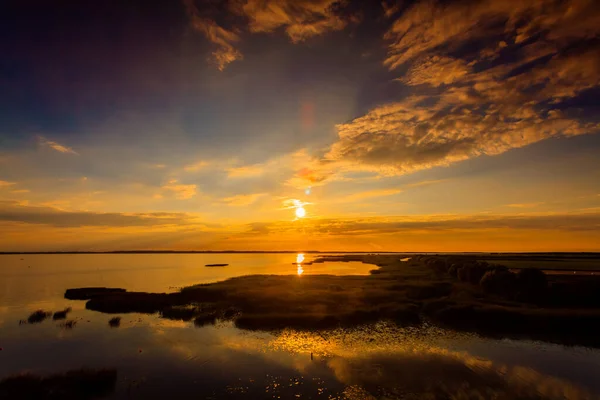 Eine Natürliche Landschaft Mit Sonnenuntergang Kurischen Haff Litauen — Stockfoto