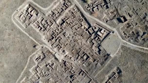 Luftaufnahme Der Ruinen Der Stadt — Stockvideo
