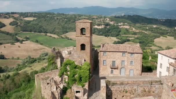 Utsikt Över Den Gamla Medeltida Byn Toscana Italien — Stockvideo