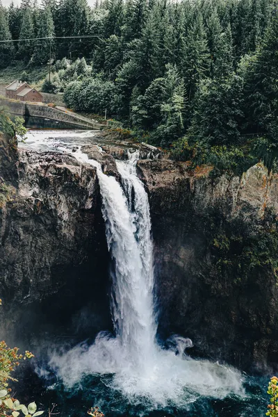 Een Verticaal Shot Van Snoqualmie Falls Snoqualmie Washington Verenigde Staten — Stockfoto