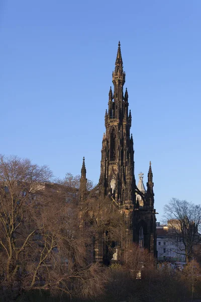 Uma Vertical Histórico Monumento Scott Edimburgo — Fotografia de Stock