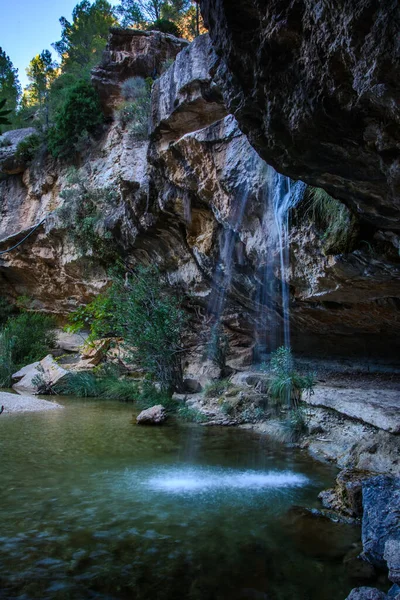 Quesa Spanje Oct 2021 Een Prachtig Uitzicht Waterplassen Met Reflecties — Stockfoto