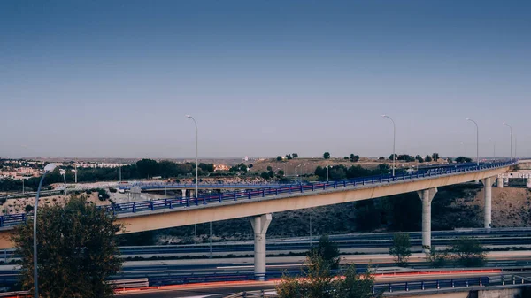 Beautiful Shot Bridge Madrid Spain Twiligh — Stock Photo, Image