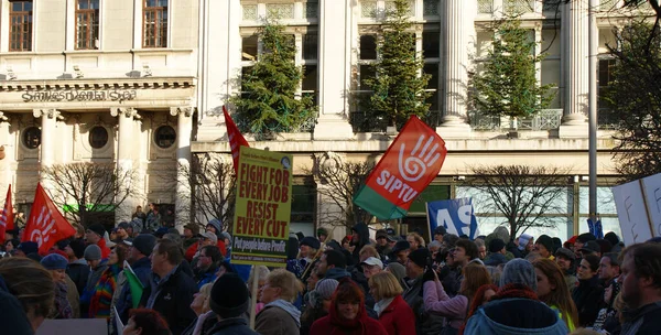 Dublino Irlanda Novembre 2010 Colpo Manifestanti Radunano Misure Governo Libertà — Foto Stock