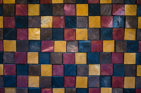 Egy Színes Fal Fából Készült Kockákból Tökéletes Tapéta — Stock Fotó