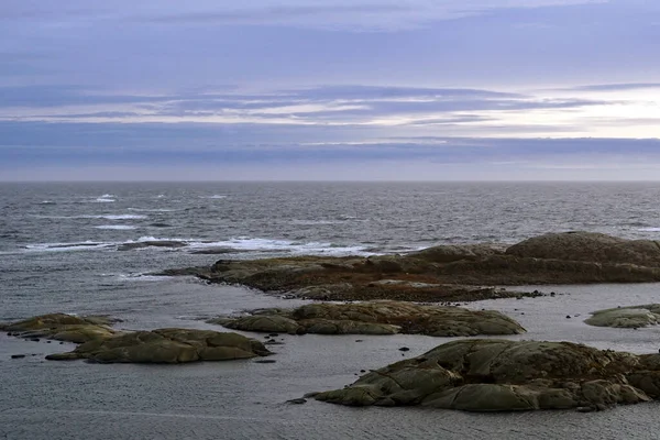 Paisaje Marino Invierno Rakke Noruega — Foto de Stock