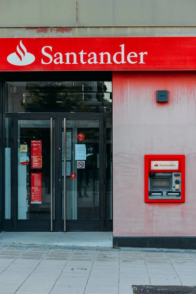 Madrid Spanya Ekim 2021 Spanya Nın Madrid Kenti Santander Bankasının — Stok fotoğraf