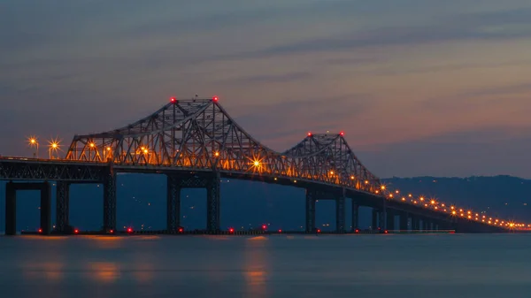 Γέφυρα San Franciscooakland Bay Βράδυ — Φωτογραφία Αρχείου