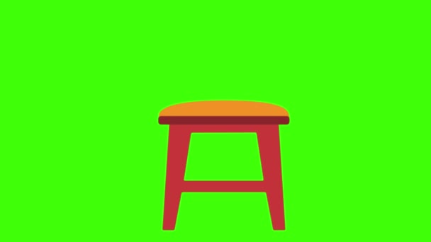 Καρέκλα Πράσινο Οθόνη Animation Για Vfx — Αρχείο Βίντεο