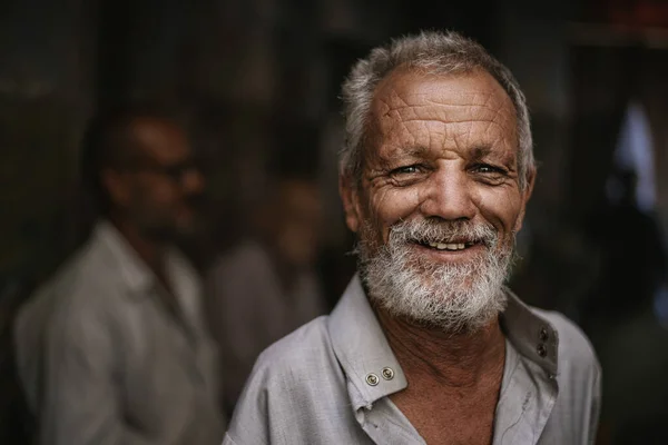 Rashid Egypt 2021 행복하게 노인의 클로즈업 — 스톡 사진