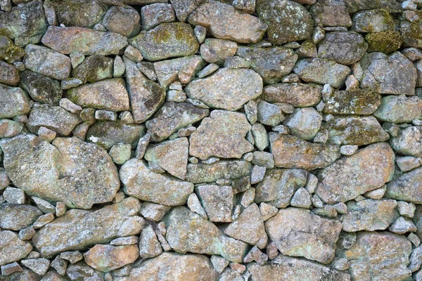 Hintergrund Einer Naturstein Texturwand Mit Verschieden Großen Steinen — Stockfoto