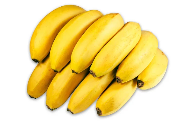 在孤立的白色背景上 一张美味新鲜香蕉的特写照片 — 图库照片