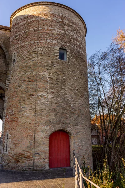 Piękny Widok Zamek Belgia Brugia — Zdjęcie stockowe