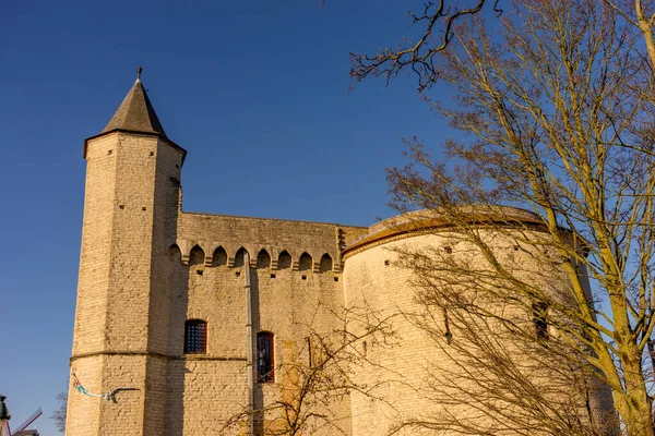 Piękny Widok Zamek Belgia Brugia — Zdjęcie stockowe